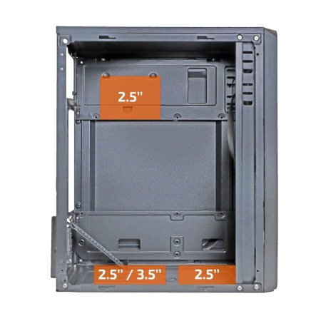 Корпус mATX 450w TESLA 1708BM (2*USB2.0,Audio,черный,БП TESLA C450 80+ с плоскими проводами!)[TSL-1708-450W-BM]