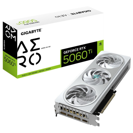 Видеокарта Gigabyte PCI-E 5.0 GV-N506TAERO OC-8GD 1.0 NVIDIA GeForce RTX 5060TI 8Gb 128bit GDDR7 2647/28000 Без Видеовыходов HDMIx1 DPx3 HDCP Ret
