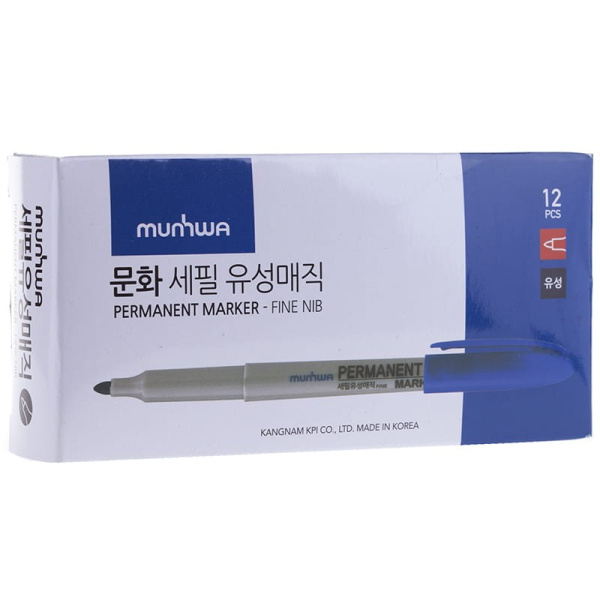 Маркер перманентный MunHwa синий 1,5мм FPM-02