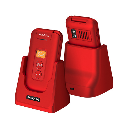 Сотовый Maxvi E5 up Red 2sim/2.8"/320*240/microSD/0.3МП/Bt/1500мАч/раскладушка