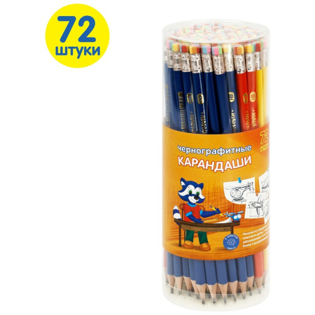 Карандаш ч/гр. Мульти-Пульти "Приключения Енота" HB с ластиком, ассорти (BP_16680)