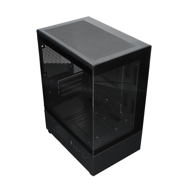 Корпус mATX Б_БП XASTRA Q300M 3FRGB Black (USB3.0,Audio,черный,3х120мм FRGB,"аквариум")