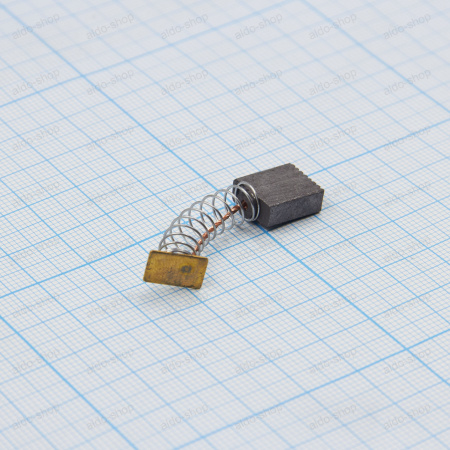 Щетка электроугольная (графитовая) 5*11*13мм, пружина, пятак прямоугольный 10*6мм