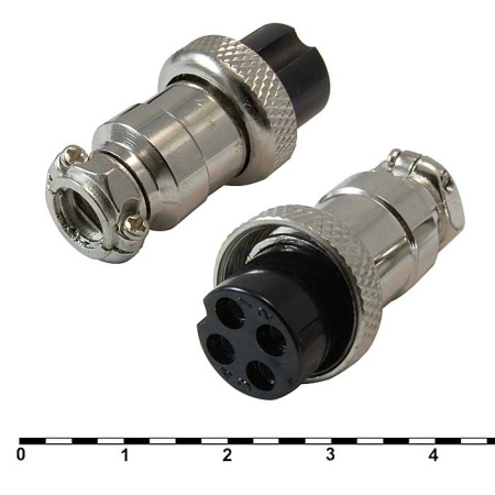 Разъем GX16  4pin, розетка на кабель