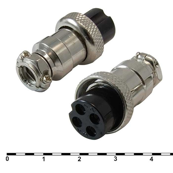 Разъем GX16  4pin, розетка на кабель