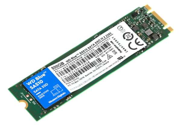 SSD-накопитель M.2 500Гб WD Blue [WDS500G3B0B](TLC 3D NAND,SATA,560/510 Мб/с)