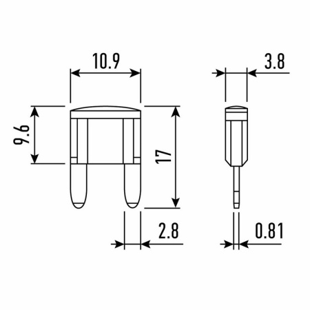 Предохранитель автомобильный "мини", 30а, 32в, Rexant