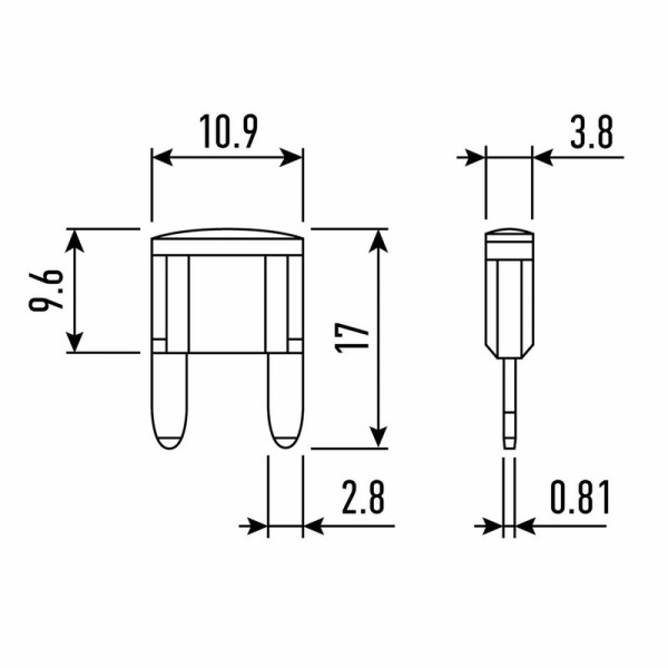 Предохранитель автомобильный "мини", 20а, 32в, Rexant