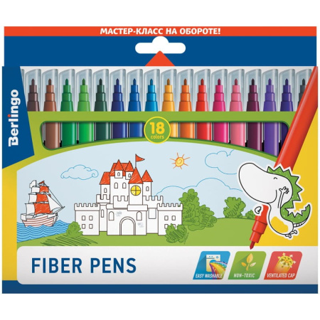 Фломастеры 18цв. BERLINGO "Замки" (WP00218)