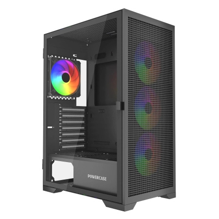 Корпус ATX Б_БП Powercase Mistral B415 (USB3.0,Audio,черный,Mesh,TG,4х120мм ARGB PWM fans,CPU Cooler до 165мм, VGA до 285мм)[CMAB415-A4]
