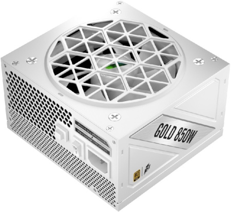 Блок питания 850Вт 1STPLAYER NGDP 850W White (APFC,120мм,3PCI-E,12VHPWR,8SATA,80+Gold,модульный,белый)[HA-850BA4-WH]