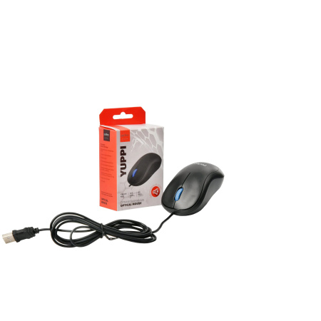 Мышь USB Perfeo YUPPI (B3413) оптическая, бесшумная, 3кн., 1000dpi, кабель 1,8м, черная