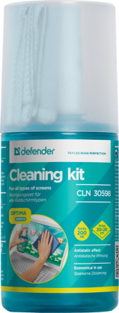 Чистящий_набор для_экранов DEFENDER CLN 30598 Optima (микрофибра + спрей 200мл)