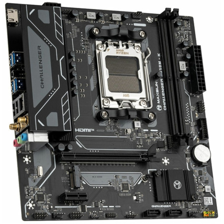 Мат.плата SocAM5 AMD B650 Maxsun MS-Challenger B650M-K WIFI (mATX,2DDR5,M.2,PCI-E16,PCI-E,HDMI,PC6800,Wi-Fi 6,BT 5.2)