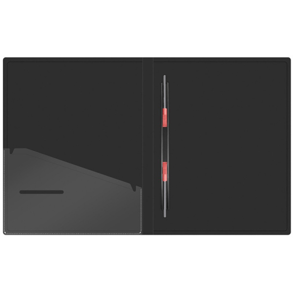 Папка с пружинным скоросшивателем BERLINGO "Soft Touch" 17мм. 700мкм, внутр. карман, чёрная (FS4_17980)