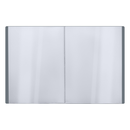 Папка с 100 вкл. СТАММ 30мм, 600мкм. серая (ММ-30665)