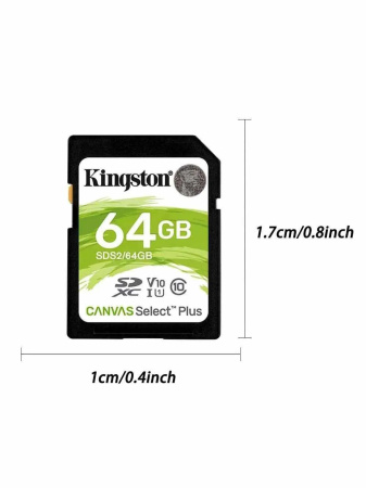 Карта памяти SDXC Kingston 128Gb Canvas Select Plus Class10, UHS-I U3 [SDS2/128GB]