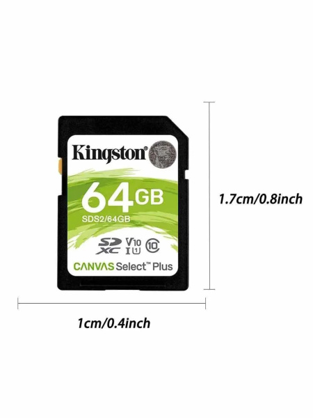 Карта памяти SDXC Kingston 128Gb Canvas Select Plus Class10, UHS-I U3 [SDS2/128GB]