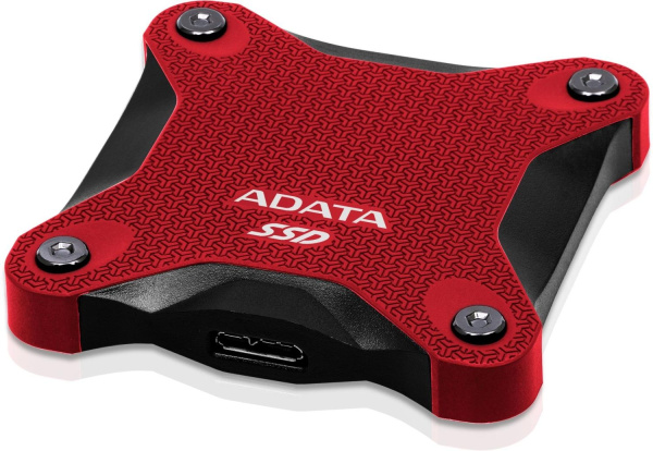 Твердотельный накопитель/ ADATA External SSD SD620, 512GB, Type-C, USB 3.2 Gen2, R/W 520/460 MB/s, 80x80x15mm, Red (5 лет)