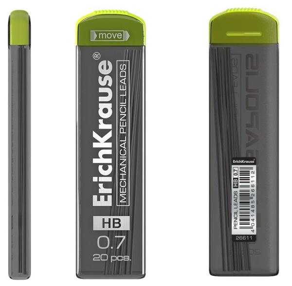 Грифель 0,7мм. Erich Krause "Megapolis" HB 20шт. (26611)