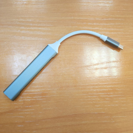 USB_Хаб 4xUSB_3.0*1 USB2.0*3 Kebaolong K1-165 Gray Type-C