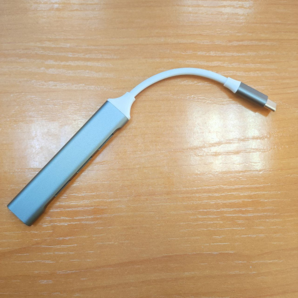 USB_Хаб 4xUSB_3.0*1 USB2.0*3 Kebaolong K1-165 Gray Type-C