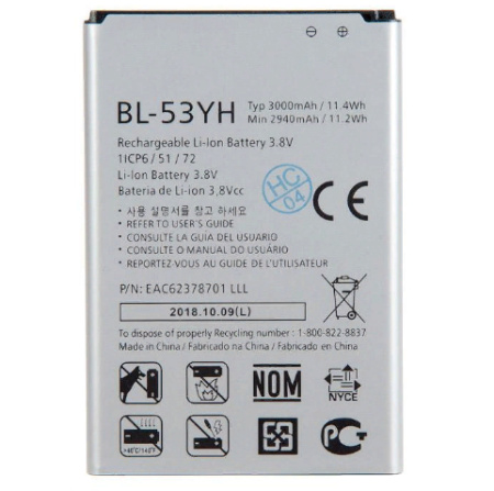 АКБ (аккумулятор) LG BL-53YH ( D855 ) 3,8v 3000mAh АКБ (аккумулятор) LG BL-53YH ( D855 ) 3,8v 3000mAh