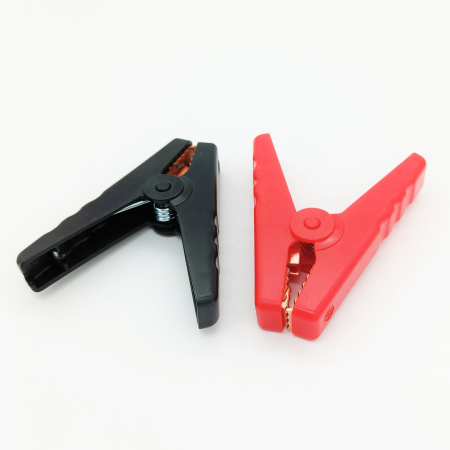 Зажим крокодил  98мм, 100а, 2 штуки красный+черный
