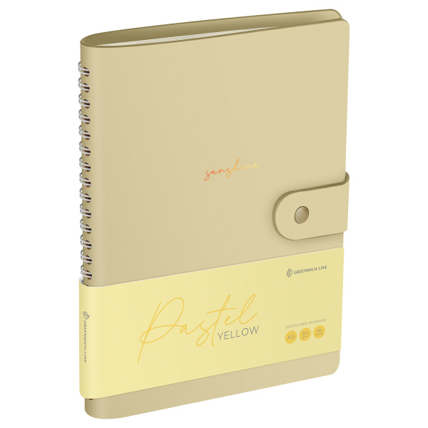 Записная книжка Greenwich Line А5 96л. "Pastel. Yellow" кожзам, Лайт NA5_51410
