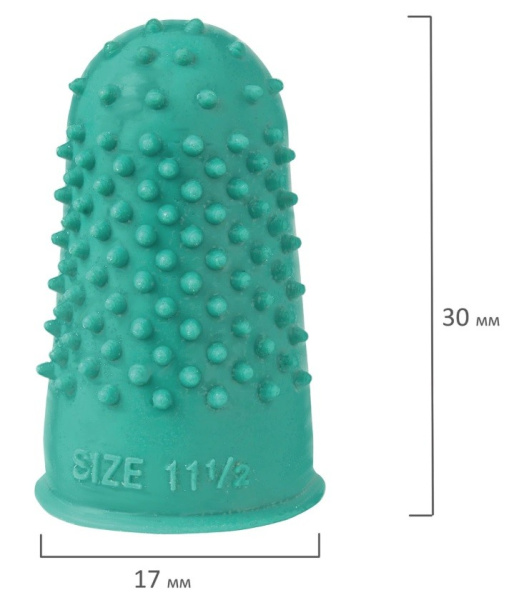 Напальчник резиновые с отверстиями диаметр 17мм, зеленые, STAFF, 227963