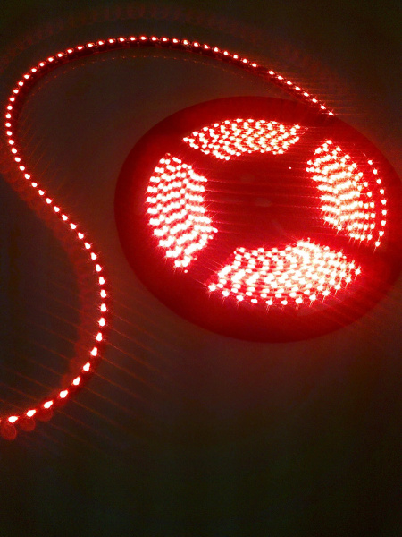 лента светодиодная торцевая 12в, 335, 120шт/м, 9.6вт/м, красный, IP68