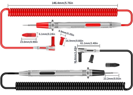 Щупы измерительные для мультиметра Aneng PT2010, 1000в, 20а, полиуретановые, остроконечные