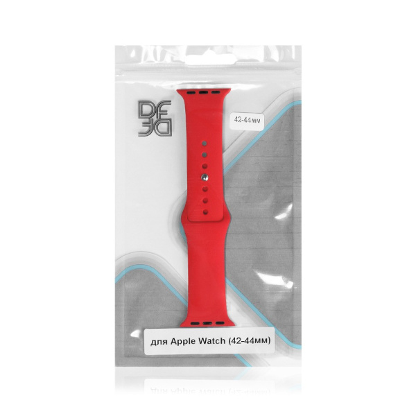 Ремешок классический силиконовый для Apple Watch (42-44мм) DF iClassicband-02 (red)