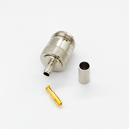 Разъем N type, гнездо, кабельный, обжим, RG-58, N-211F