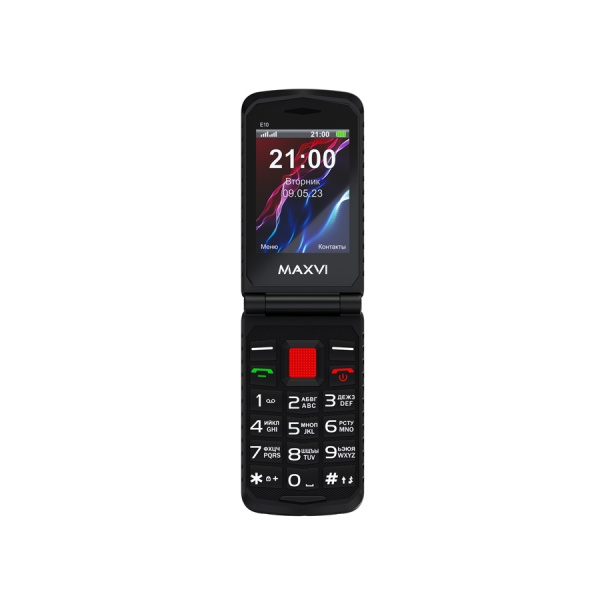 Сотовый Maxvi E10 Red 2sim/2.8"/240*320/microSD/1.3МП/Bt/2000мАч/раскладушка