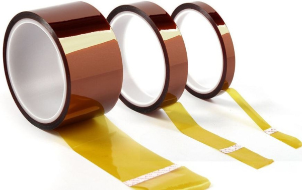 Скотч термостойкий (каптоновая лента), ширина 10мм, рулон 33метра, -40..+250C
