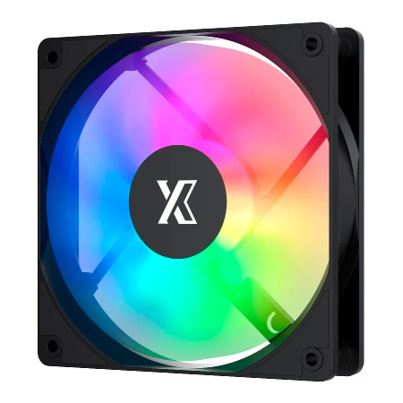 Кулер в корпус 120х120х25 XASTRA FC120B ARGB Black (600-1500prm/4pin/PWM/3-pin 5V ARGB/57 CFM/26дБ/подшипник гидродинамический/ARGB)[FC120-1BA-SXX-GL]