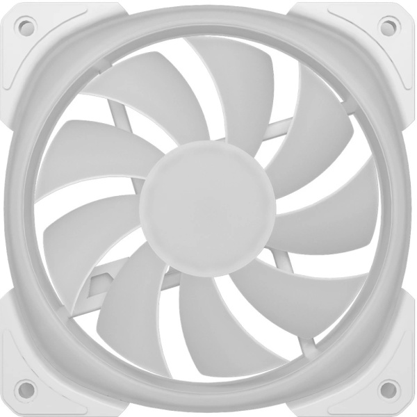 Кулер в корпус 140х140х25 Powercase (CM21-14W ARGB) White (800-1500prm/4pin PWM+ARGB Sync/подшипник гидравлический/ARGB)