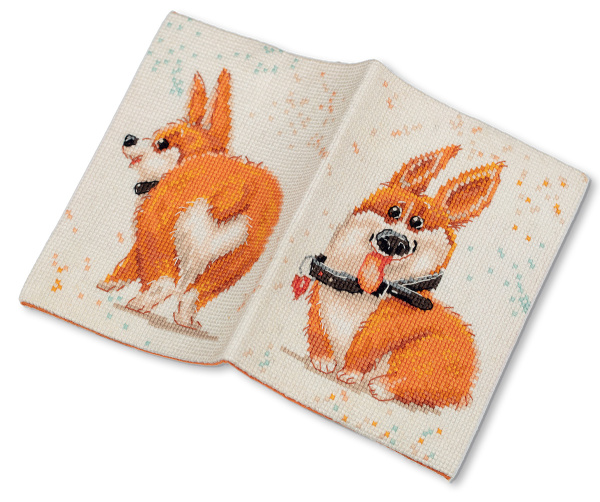 Набор для вышивания "PANNA" OP-7393 "Обложка для паспорта. Корги"
