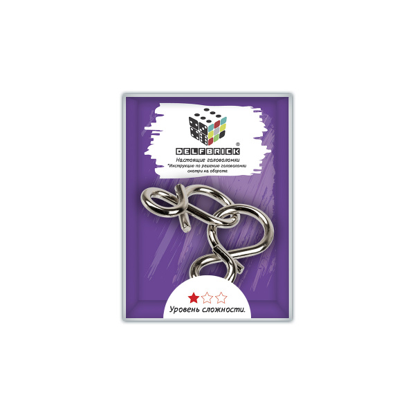 Головоломка металлическая  "DELFBRICK" DLM-04 1 шт "Петельки" 2 элемент.