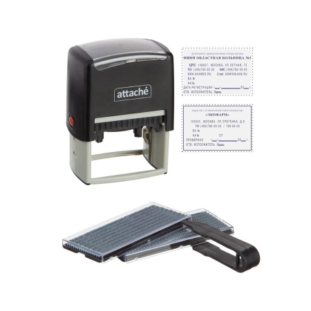Штамп самонаборный 8стр. Attache, 60*40мм (1766854)