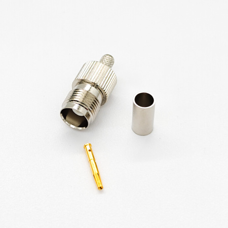 Разъем TNC-F, кабельный, обжим, RG-58, T-211F