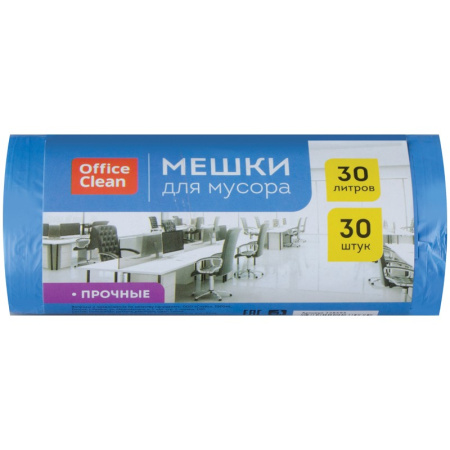 Мешки для мусора 30л. 30шт. "OfficeClean" 10мкм, синие (228593)