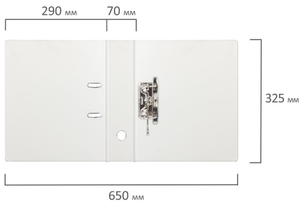 Папка-регистратор 70мм. BRAUBERG ПВХ, белая (222651)
