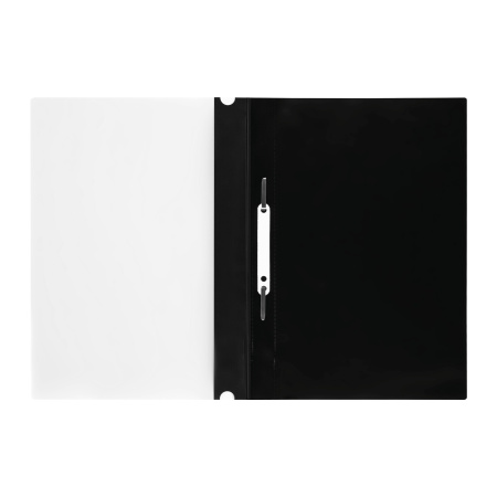 Скоросшиватель пластиковый А4 160мкм. СТАММ с перфорацией, черный (ММ-32254)