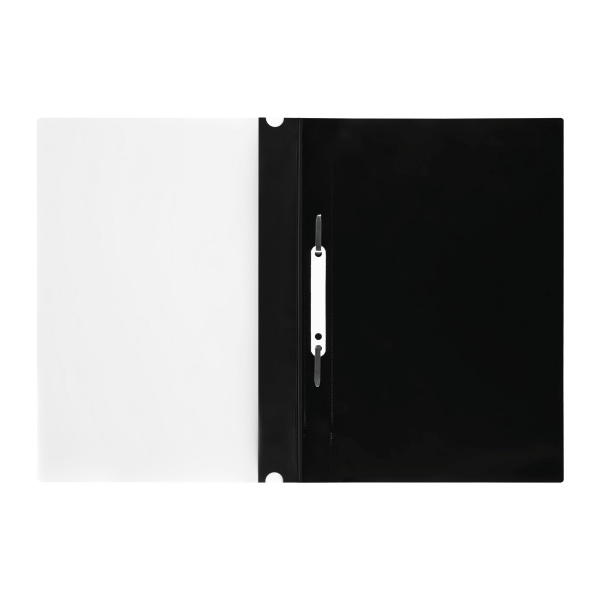 Скоросшиватель пластиковый А4 160мкм. СТАММ с перфорацией, черный (ММ-32254)