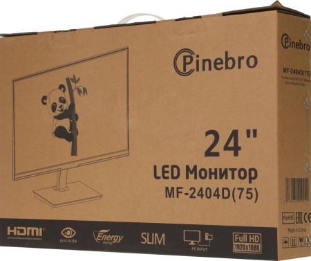 Монитор 23.8"/Pinebro/MF-2404D/Черный/IPS/1920*1080/75 Гц/HDMI/DP/VGA Мультимедиа