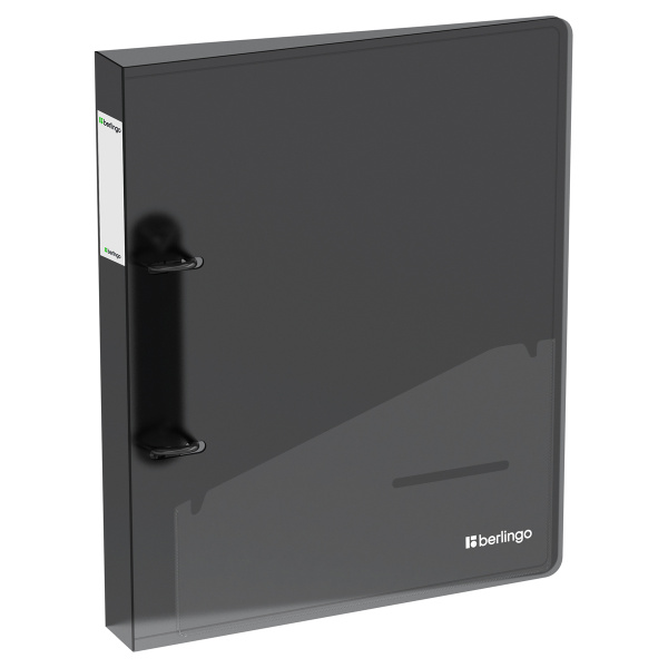 Папка 2 кольца BERLINGO "No Secret", 40мм, 700мкм, полупрозрачная, черная (RB4_24993)