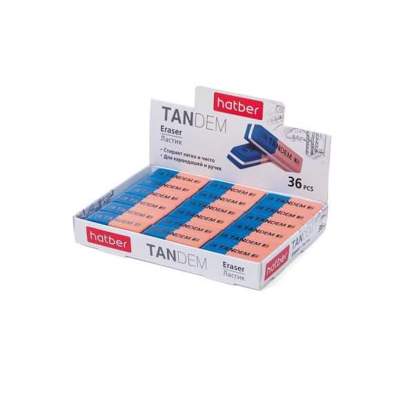 Ластик Hatber "Tandem Bright" 42x14x8мм ER_058799