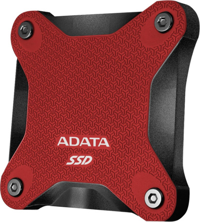 Твердотельный накопитель/ ADATA External SSD SD620, 512GB, Type-C, USB 3.2 Gen2, R/W 520/460 MB/s, 80x80x15mm, Red (5 лет)